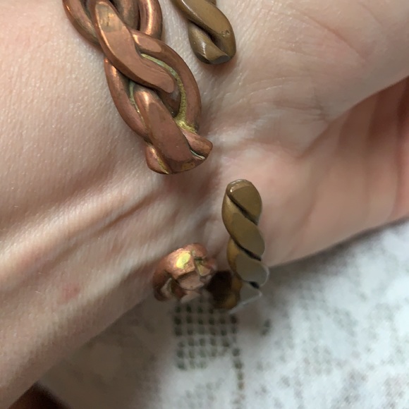 Vintage braided copper bracelets unisex - Picture 6 of 11